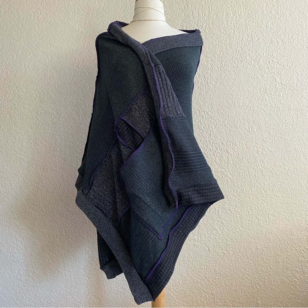 Up-Cycled Sweater Patchwork Wrap /Shawl - image 1